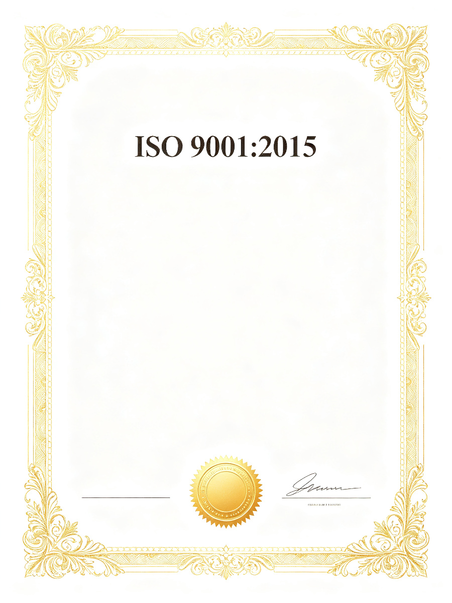 ISO 9001 quality management certificate