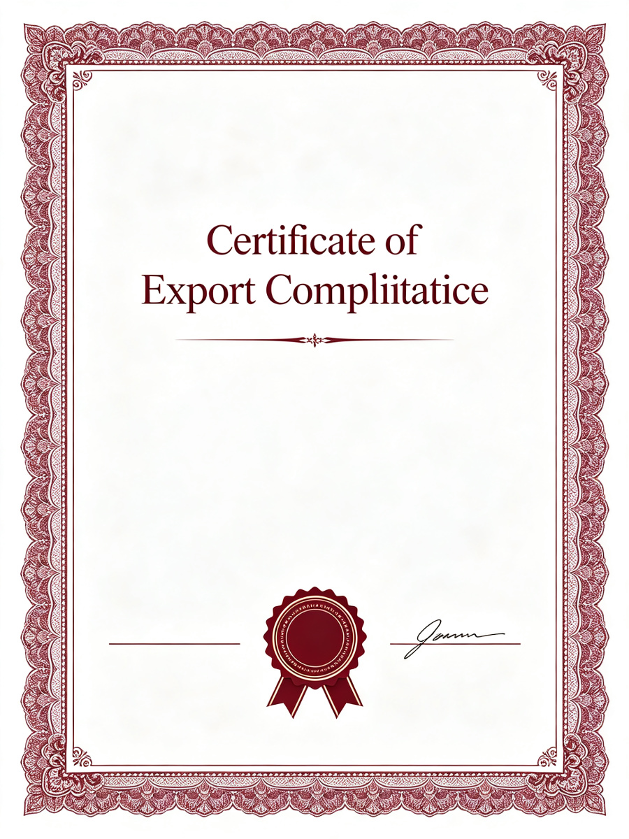 Export compliance certificate